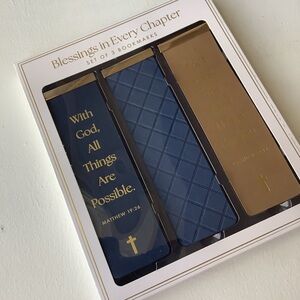 NEW IN BOX Set of 3 Scripture Bible Bookmarks Men Gold Trim